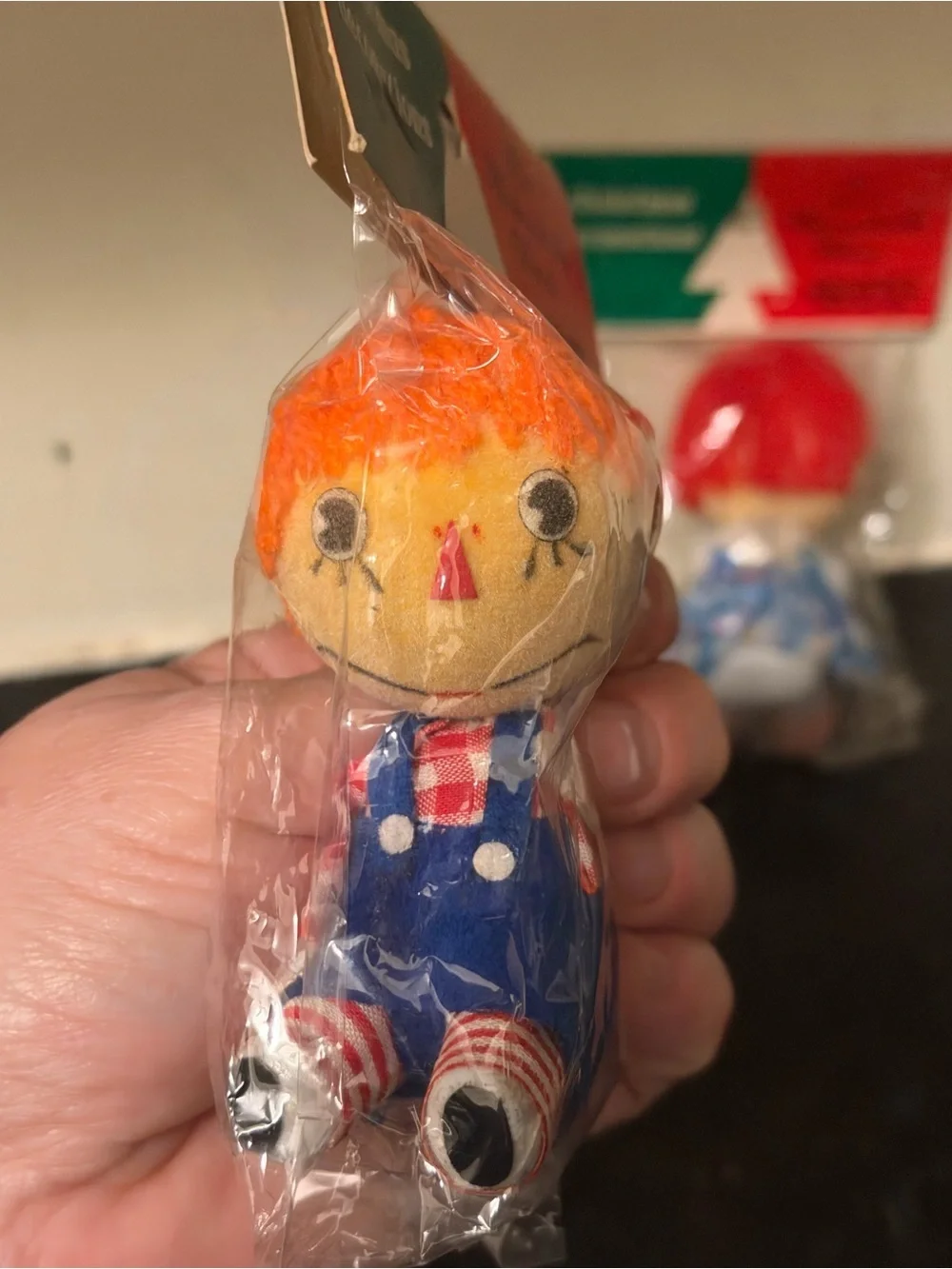 Vintage Christmas Ornaments, Raggedy Ann & Andy Dolls